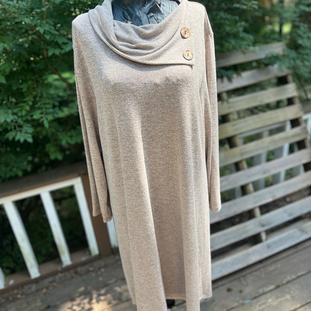 Tan Sweater Dress with Relaxed Fit